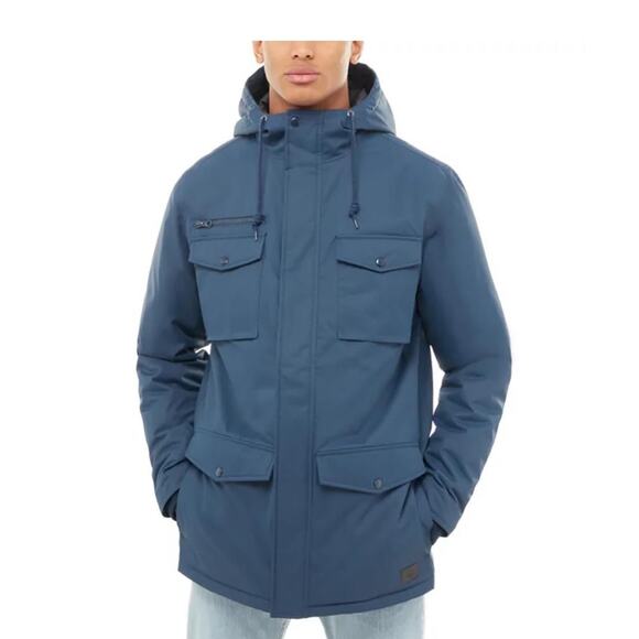 Vans The Men’s Westmark MTE Blue Hooded Pockets Zip Up and Snap Parka Jacket M - Picture 2 of 16